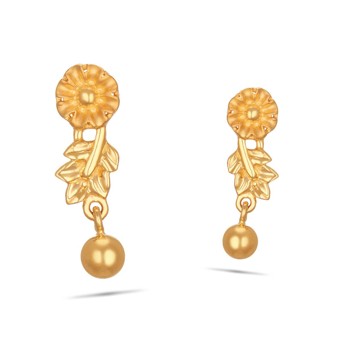 Dazzling Dual Paisley Gold Drop Earrings