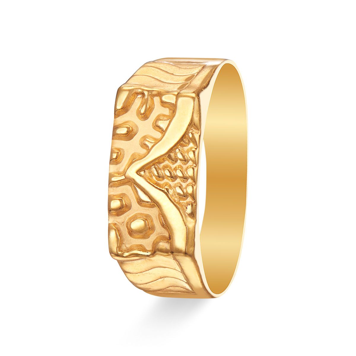 Mens Gold Plated Stainless Steel Ring With Cubic Zirconia