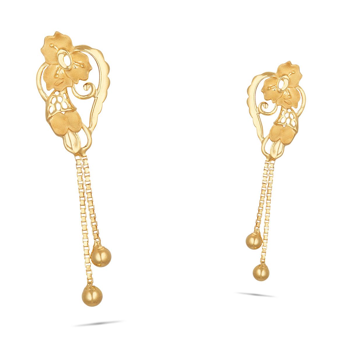 22K Gold Plated Green And Pink Stone Chaandbali Earring – Curio Cottage