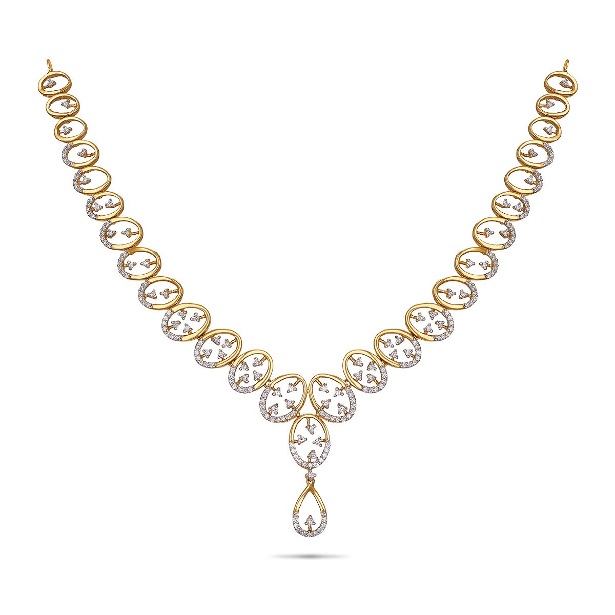 Buy Stunning Yellow Gold and Diamond Necklace Set Online