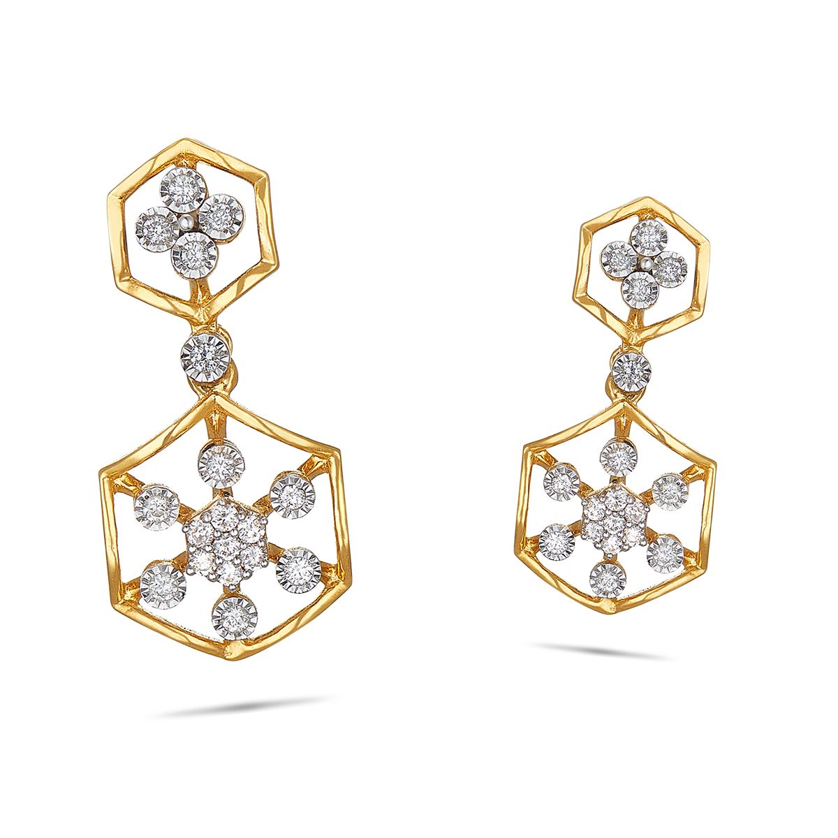 Buy Surat Diamond Jewellery Trendy White Polki, Purple & Yellow Stones &  Gold Plated Hanging Earrings Online at Best Prices in India - JioMart.