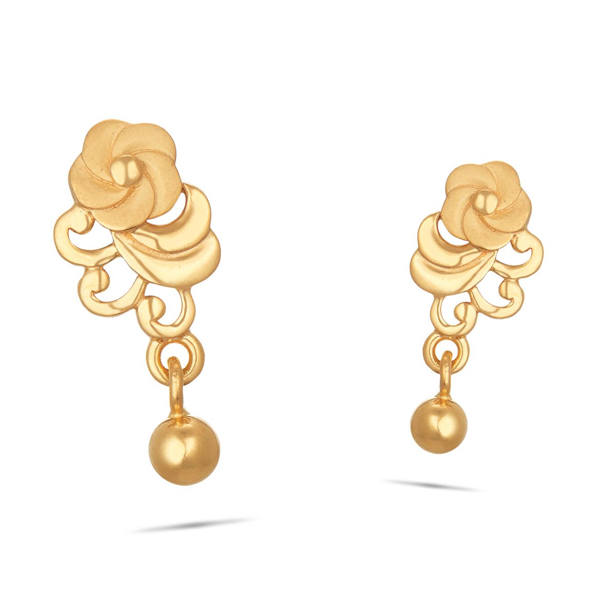 22k Plain Gold Earring JG-2001-00451 – Jewelegance