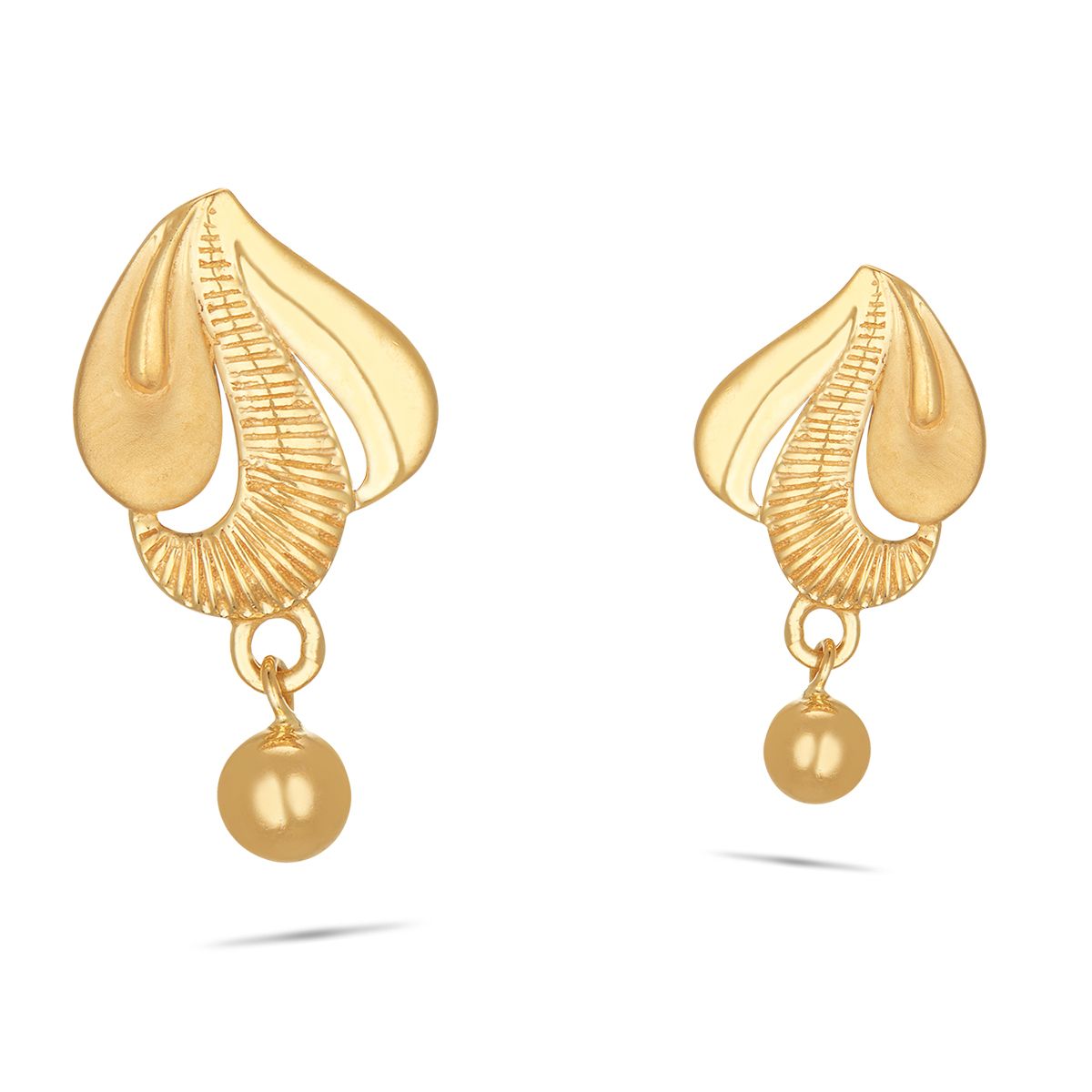 Gold modern earrings - Hely Designs