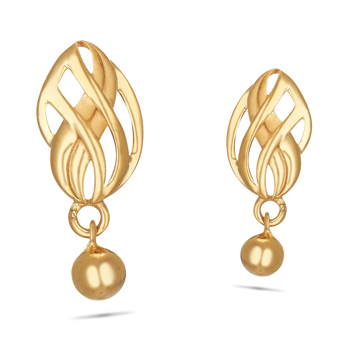 Tear Drop Gold Earrings Designs For Daily Use