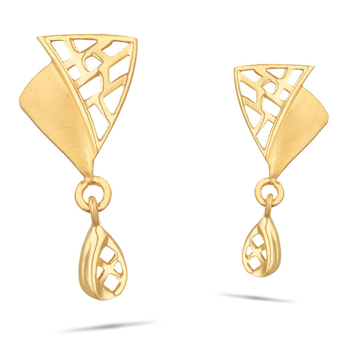 Gorgeous Fancy Heart 22k Gold Earrings – Andaaz Jewelers
