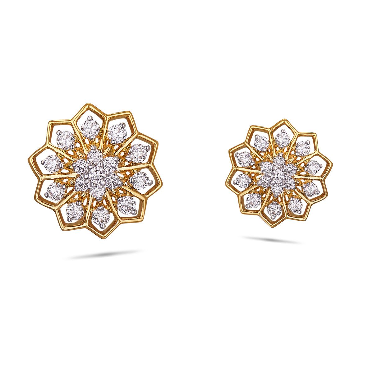 Diamond Flower Design Earring