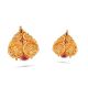 Floral Gold Coin Stud Earring