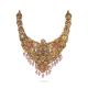 Antique Gold Necklace with Pink Drops