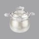 Embossed silver storage pot