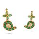 Green stone floral earring