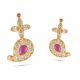 Pink stone Kundan earring